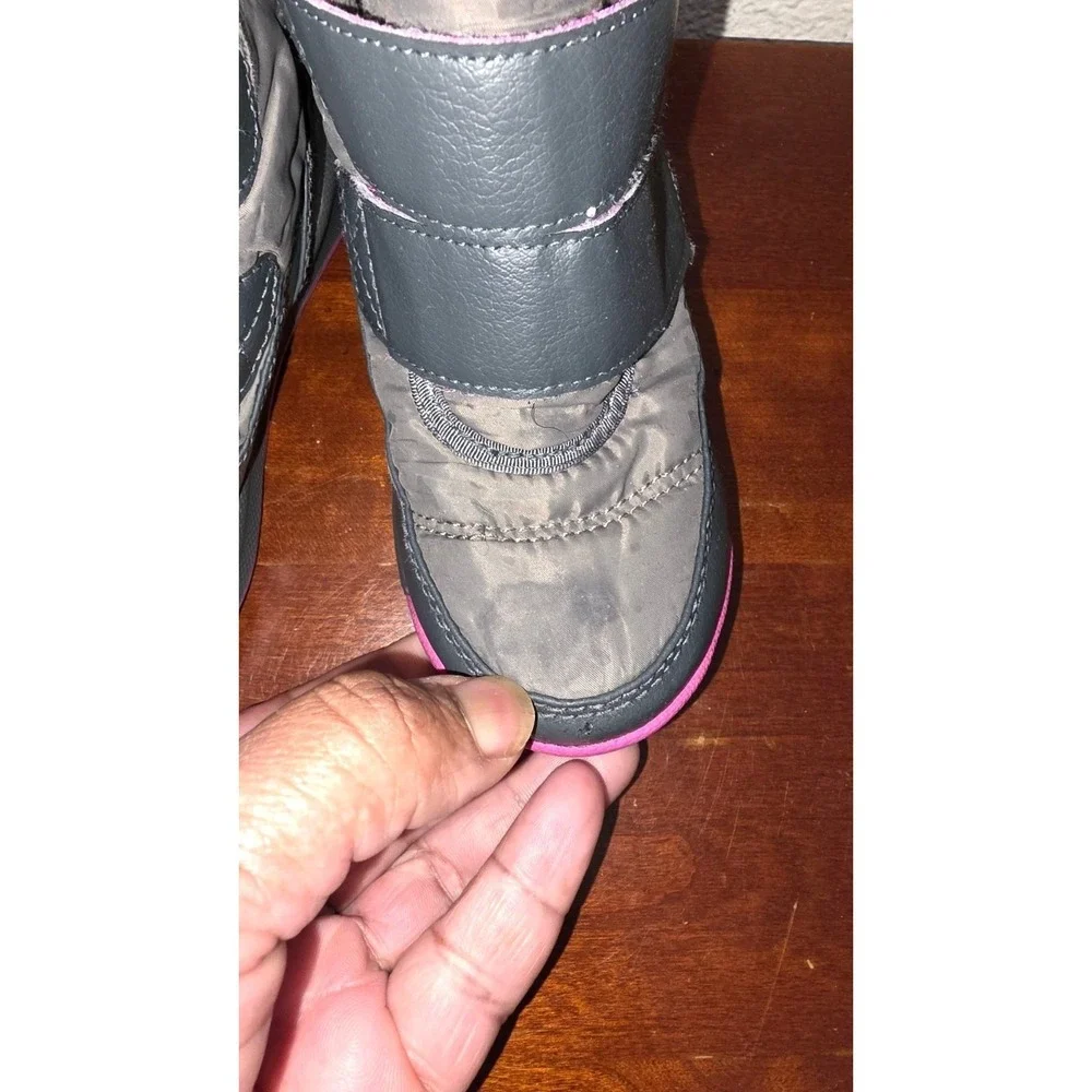 Sorel Girls Cerrelle Winter Boots Size 10‎ Gray & Pink Waterproof Insulated